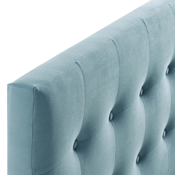 Modway Furniture Emily Biscuit Tufted Performance Velvet King Headboard - Vintage Charm Meets Modern Comfort Light Blue MOD-6117-LBU