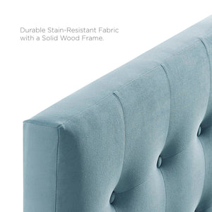 Modway Furniture Emily Biscuit Tufted Performance Velvet King Headboard - Vintage Charm Meets Modern Comfort Light Blue MOD-6117-LBU