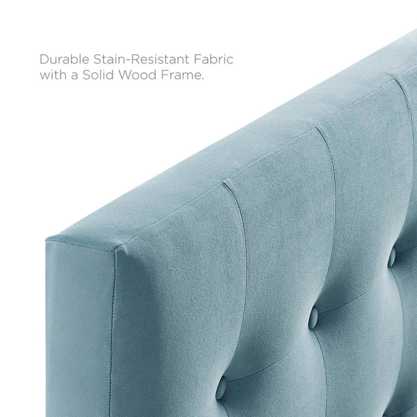 Modway Furniture Emily Biscuit Tufted Performance Velvet King Headboard - Vintage Charm Meets Modern Comfort Light Blue MOD-6117-LBU