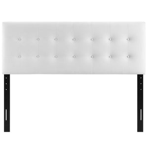Modway Furniture Emily Biscuit Tufted Performance Velvet King Headboard - Vintage Charm Meets Modern Comfort White MOD-6117-WHI