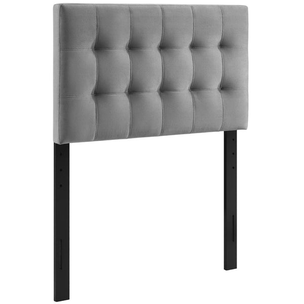 Modway Furniture Lily Biscuit Tufted Performance Velvet Twin Headboard - Elegant, Durable, and Stain-Resistant Design Gray MOD-6118-GRY