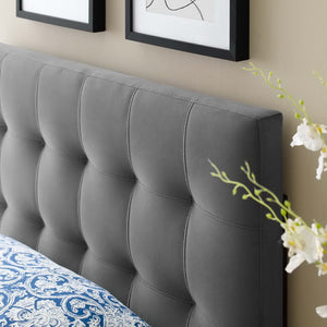 Modway Furniture Lily Biscuit Tufted Performance Velvet Twin Headboard - Elegant, Durable, and Stain-Resistant Design Gray MOD-6118-GRY
