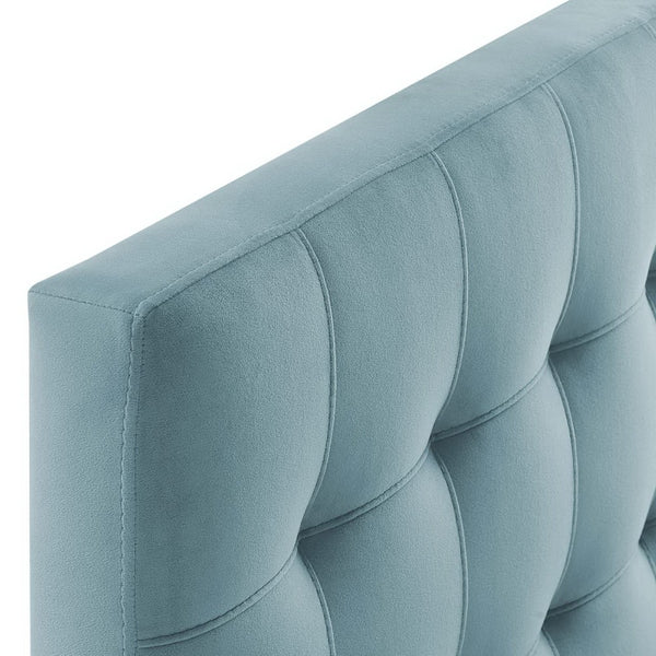 Modway Furniture Lily Biscuit Tufted Performance Velvet Twin Headboard - Elegant, Durable, and Stain-Resistant Design Light Blue MOD-6118-LBU