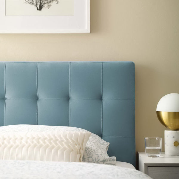Modway Furniture Lily Biscuit Tufted Performance Velvet Twin Headboard - Elegant, Durable, and Stain-Resistant Design Light Blue MOD-6118-LBU