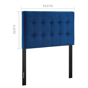 Modway Furniture Lily Biscuit Tufted Performance Velvet Twin Headboard - Elegant, Durable, and Stain-Resistant Design Navy MOD-6118-NAV