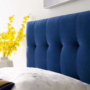 Modway Furniture Lily Biscuit Tufted Performance Velvet Twin Headboard - Elegant, Durable, and Stain-Resistant Design Navy MOD-6118-NAV