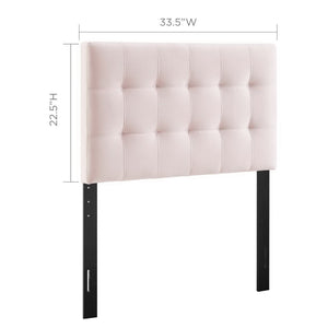 Modway Furniture Lily Biscuit Tufted Performance Velvet Twin Headboard - Elegant, Durable, and Stain-Resistant Design Pink MOD-6118-PNK