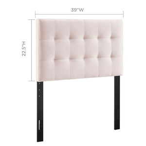 Modway Furniture Lily Biscuit Tufted Performance Velvet Twin Headboard - Elegant, Durable, and Stain-Resistant Design Pink MOD-6118-PNK