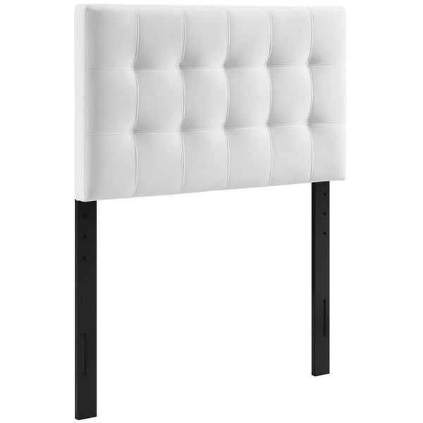 Modway Furniture Lily Biscuit Tufted Performance Velvet Twin Headboard - Elegant, Durable, and Stain-Resistant Design White MOD-6118-WHI