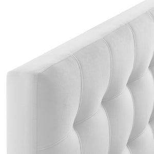 Modway Furniture Lily Biscuit Tufted Performance Velvet Twin Headboard - Elegant, Durable, and Stain-Resistant Design White MOD-6118-WHI