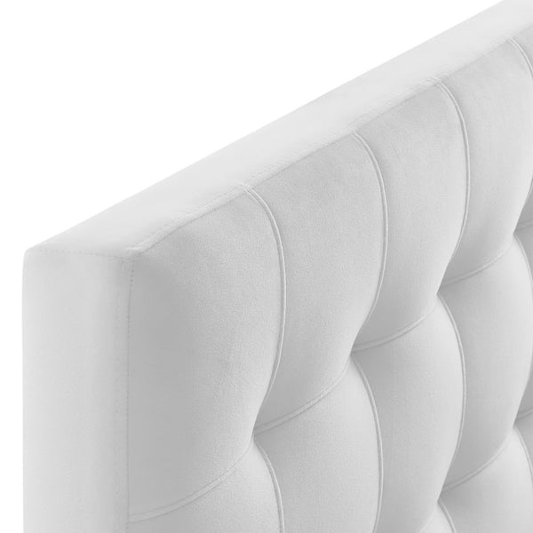 Modway Furniture Lily Biscuit Tufted Performance Velvet Twin Headboard - Elegant, Durable, and Stain-Resistant Design White MOD-6118-WHI