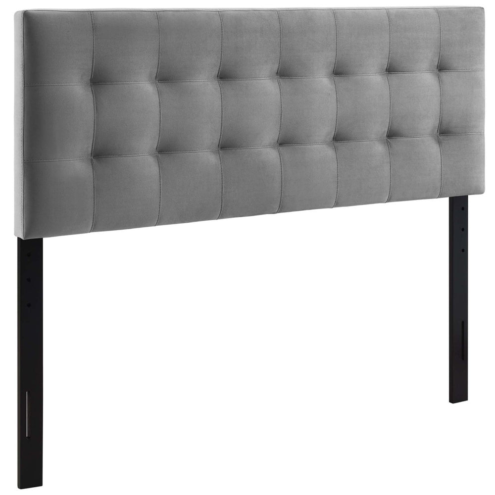 Modway Furniture Lily Biscuit Tufted Performance Velvet Full Headboard - Stylish Design for Durable Everyday Use Gray MOD-6119-GRY