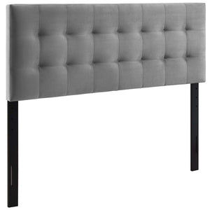 Modway Furniture Lily Biscuit Tufted Performance Velvet Full Headboard - Stylish Design for Durable Everyday Use Gray MOD-6119-GRY