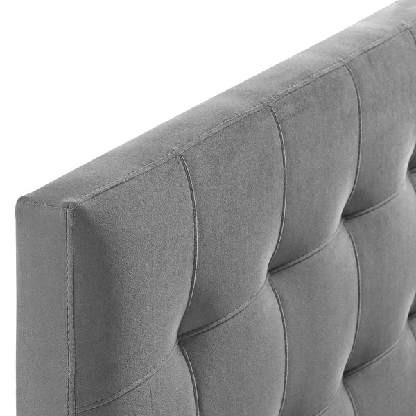 Modway Furniture Lily Biscuit Tufted Performance Velvet Full Headboard - Stylish Design for Durable Everyday Use Gray MOD-6119-GRY