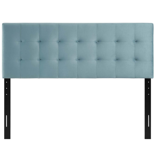 Modway Furniture Lily Biscuit Tufted Performance Velvet Full Headboard - Stylish Design for Durable Everyday Use Light Blue MOD-6119-LBU