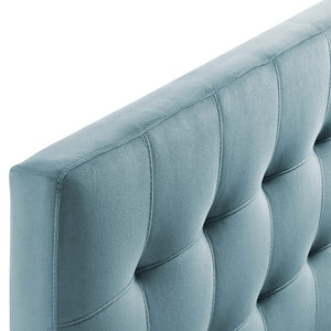 Modway Furniture Lily Biscuit Tufted Performance Velvet Full Headboard - Stylish Design for Durable Everyday Use Light Blue MOD-6119-LBU
