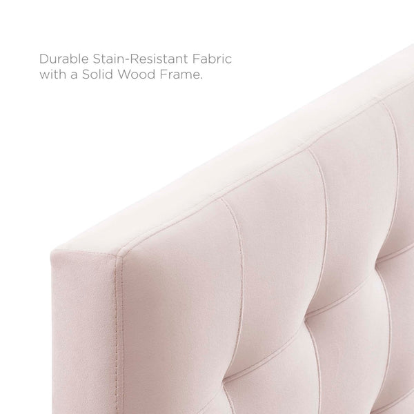 Modway Furniture Lily Biscuit Tufted Performance Velvet Full Headboard - Stylish Design for Durable Everyday Use Pink MOD-6119-PNK