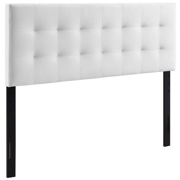 Modway Furniture Lily Biscuit Tufted Performance Velvet Full Headboard - Stylish Design for Durable Everyday Use White MOD-6119-WHI