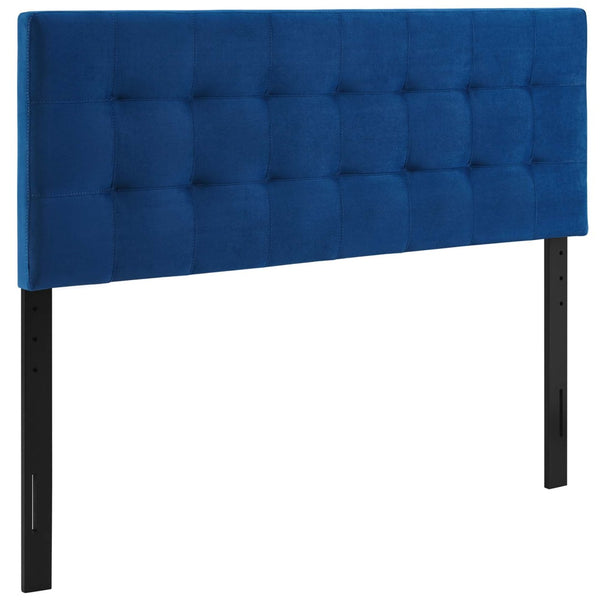 Modway Furniture Lily Biscuit Tufted Performance Velvet Queen Headboard - Elevate Your Bedroom with Timeless Elegance Navy MOD-6120-NAV