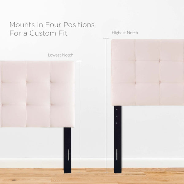 Modway Furniture Lily Biscuit Tufted Performance Velvet Queen Headboard - Elevate Your Bedroom with Timeless Elegance Pink MOD-6120-PNK