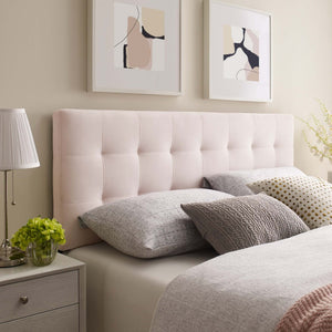 Modway Furniture Lily Biscuit Tufted Performance Velvet Queen Headboard - Elevate Your Bedroom with Timeless Elegance Pink MOD-6120-PNK