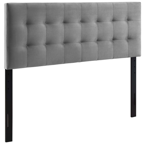 Modway Furniture Lily Biscuit Tufted Performance Velvet King Headboard - Luxurious Design with Adjustable Height Options Gray MOD-6121-GRY