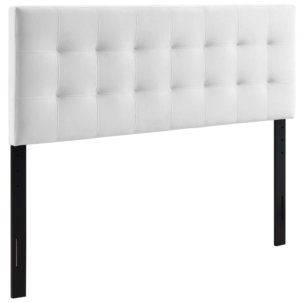 Modway Furniture Lily Biscuit Tufted Performance Velvet King Headboard - Luxurious Design with Adjustable Height Options White MOD-6121-WHI