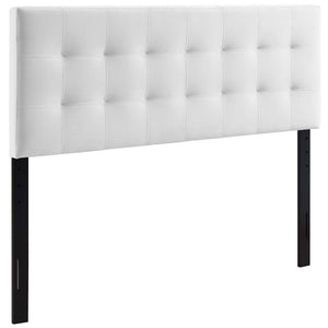 Modway Furniture Lily Biscuit Tufted Performance Velvet King Headboard - Luxurious Design with Adjustable Height Options White MOD-6121-WHI