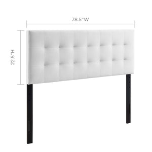 Modway Furniture Lily Biscuit Tufted Performance Velvet King Headboard - Luxurious Design with Adjustable Height Options White MOD-6121-WHI