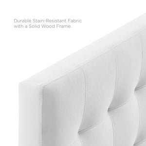 Modway Furniture Lily Biscuit Tufted Performance Velvet King Headboard - Luxurious Design with Adjustable Height Options White MOD-6121-WHI