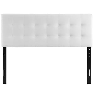 Modway Furniture Lily Biscuit Tufted Performance Velvet King Headboard - Luxurious Design with Adjustable Height Options White MOD-6121-WHI