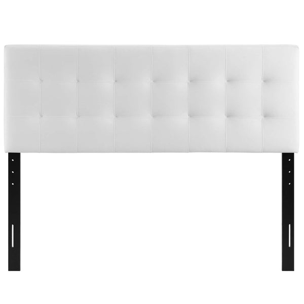 Modway Furniture Lily Biscuit Tufted Performance Velvet King Headboard - Luxurious Design with Adjustable Height Options White MOD-6121-WHI