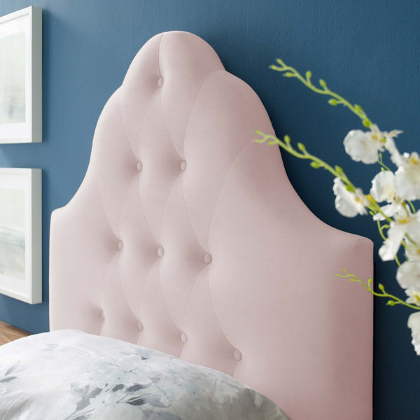 Modway Furniture Sovereign Diamond Tufted Performance Velvet Twin Headboard - Vintage Glamour for Modern Spaces Pink MOD-6122-PNK