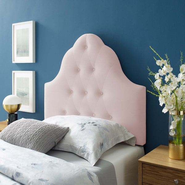 Modway Furniture Sovereign Diamond Tufted Performance Velvet Twin Headboard - Vintage Glamour for Modern Spaces Pink MOD-6122-PNK