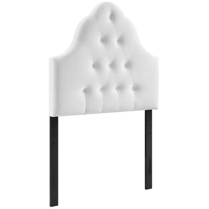 Modway Furniture Sovereign Diamond Tufted Performance Velvet Twin Headboard - Vintage Glamour for Modern Spaces White MOD-6122-WHI