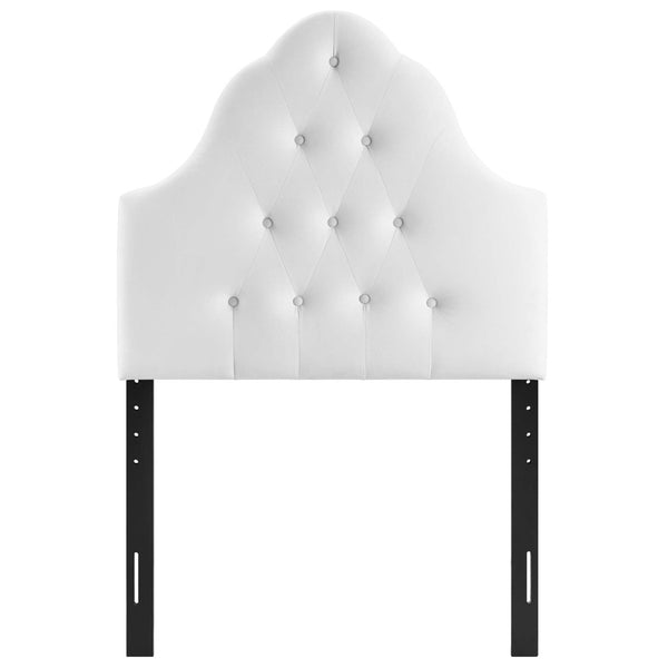 Modway Furniture Sovereign Diamond Tufted Performance Velvet Twin Headboard - Vintage Glamour for Modern Spaces White MOD-6122-WHI