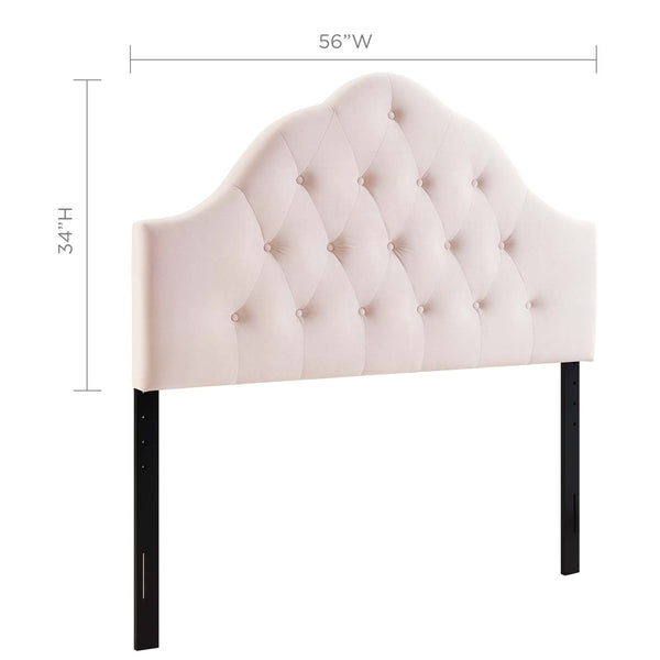 Modway Furniture Sovereign Diamond Tufted Velvet Full Headboard - Adjustable, Stain-Resistant, Elegant Pink Design MOD-6123-PNK