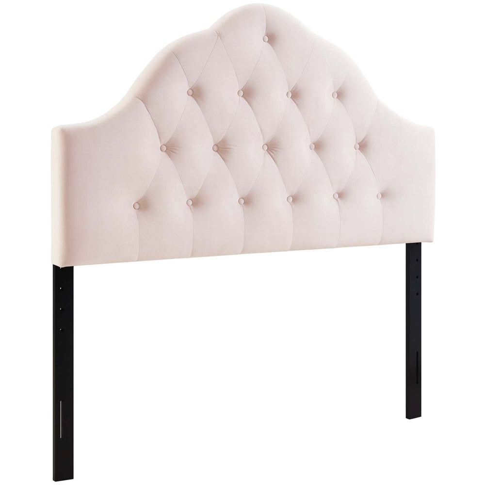 Modway Furniture Sovereign Diamond Tufted Velvet Queen Headboard - Luxurious Performance Fabric for Timeless Elegance Pink MOD-6124-PNK