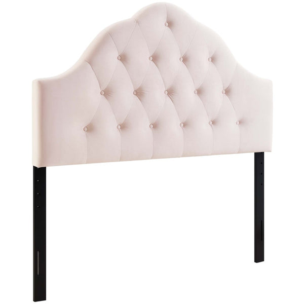 Modway Furniture Sovereign Diamond Tufted Velvet Queen Headboard - Luxurious Performance Fabric for Timeless Elegance Pink MOD-6124-PNK