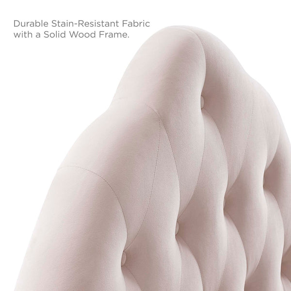 Modway Furniture Sovereign Diamond Tufted Velvet Queen Headboard - Luxurious Performance Fabric for Timeless Elegance Pink MOD-6124-PNK