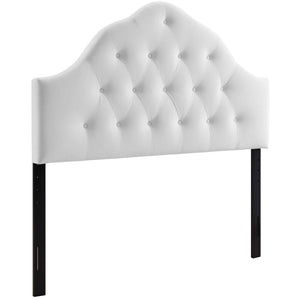 Modway Furniture Sovereign Diamond Tufted Velvet Queen Headboard - Luxurious Performance Fabric for Timeless Elegance White MOD-6124-WHI