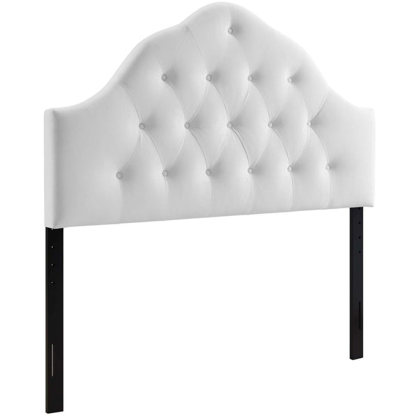 Modway Furniture Sovereign Diamond Tufted Velvet Queen Headboard - Luxurious Performance Fabric for Timeless Elegance White MOD-6124-WHI