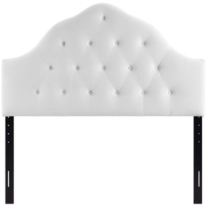 Modway Furniture Sovereign Diamond Tufted Velvet Queen Headboard - Luxurious Performance Fabric for Timeless Elegance White MOD-6124-WHI