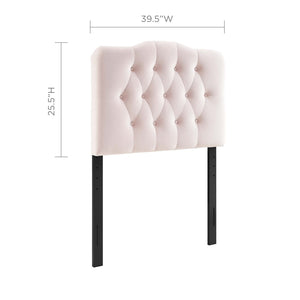 Modway Furniture Annabel Diamond Tufted Performance Velvet Twin Headboard - Elegant Comfort for Kids' Rooms & Dorms Pink MOD-6126-PNK
