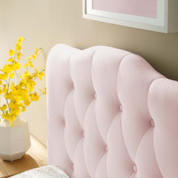 Modway Furniture Annabel Diamond Tufted Performance Velvet Twin Headboard - Elegant Comfort for Kids' Rooms & Dorms Pink MOD-6126-PNK