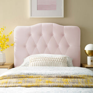 Modway Furniture Annabel Diamond Tufted Performance Velvet Twin Headboard - Elegant Comfort for Kids' Rooms & Dorms Pink MOD-6126-PNK