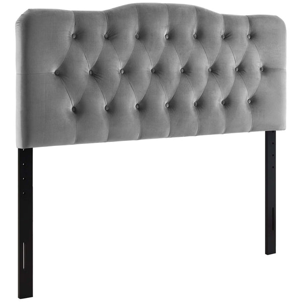 Modway Furniture Annabel Diamond Tufted Performance Velvet King Headboard - Vintage Glamour Meets Modern Durability Gray MOD-6127-GRY