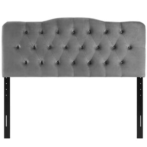 Modway Furniture Annabel Diamond Tufted Performance Velvet King Headboard - Vintage Glamour Meets Modern Durability Gray MOD-6127-GRY