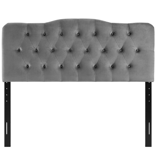 Modway Furniture Annabel Diamond Tufted Performance Velvet King Headboard - Vintage Glamour Meets Modern Durability Gray MOD-6127-GRY