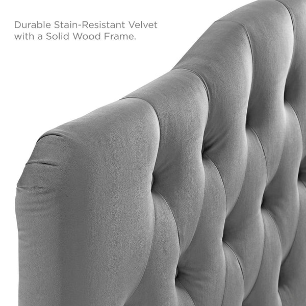 Modway Furniture Annabel Diamond Tufted Performance Velvet King Headboard - Vintage Glamour Meets Modern Durability Gray MOD-6127-GRY